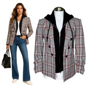 $650 VERONICA BEARD Caldwell Dickey Checked Blazer Jacket Sz 4